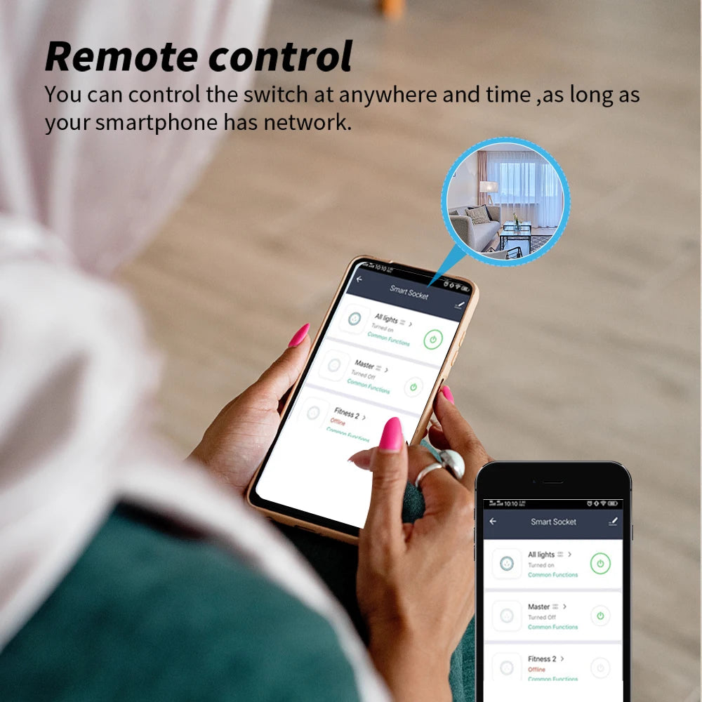 SIXWGH Tuya Smart Socket WIFI 16A/20A EU US UK AU Plug With Monitoring Timing Function Smart Home Electronic Power Outlet Alexa