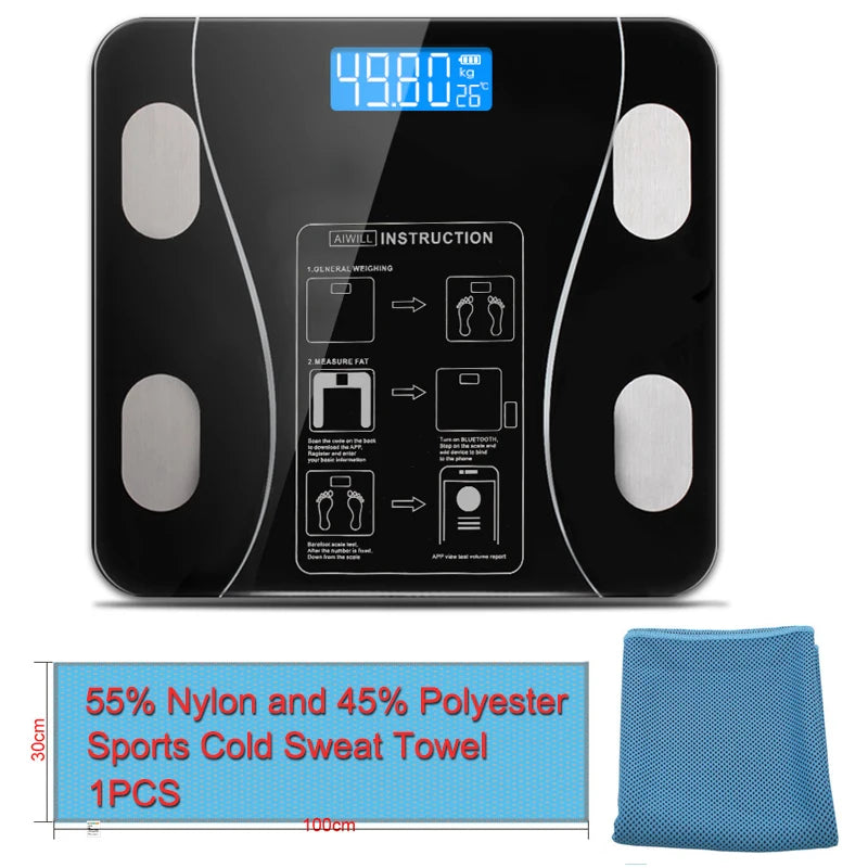 AIWILL HOT Bathroom Scales LED Screen Body Grease Electronic Weight Scale Body Composition Analysis Health Scale Smart Home Gift